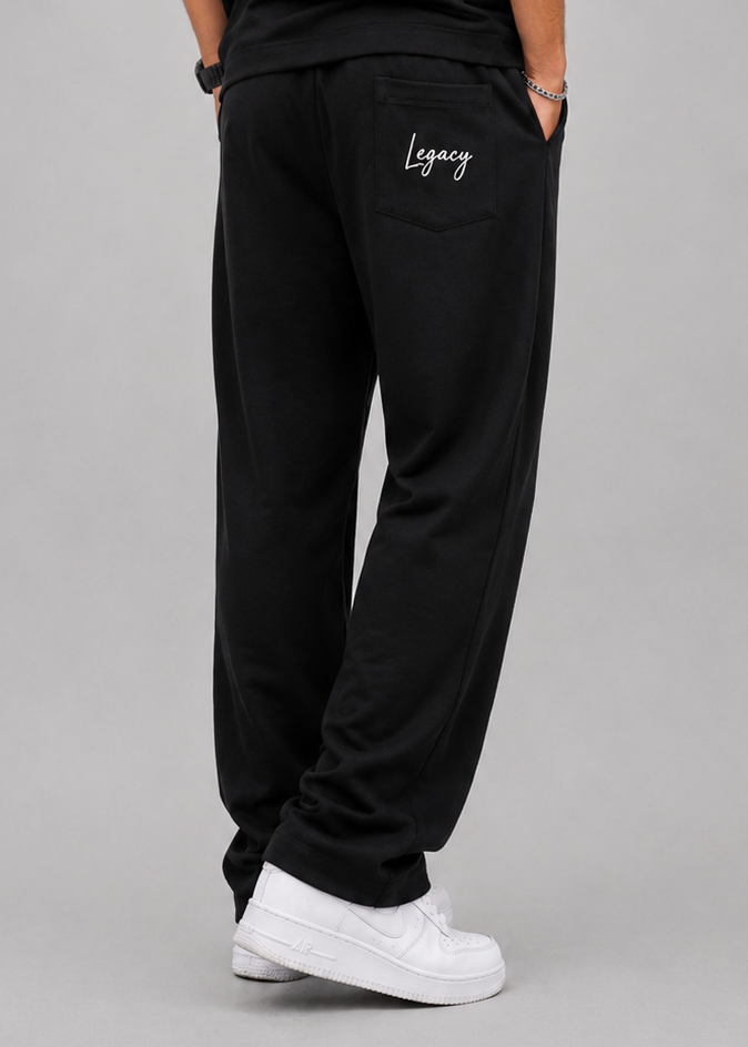 Legacy Essential Pleated Trouser – Black