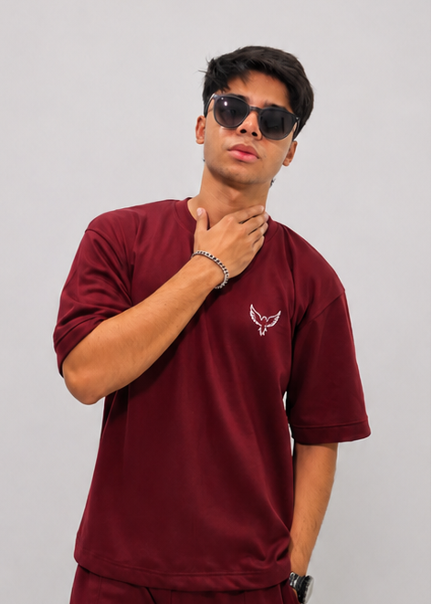 Legacy Essential Drop Shoulder Tee – Maroon