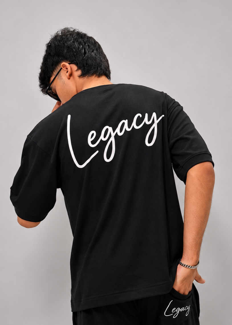 Legacy Essential Drop Shoulder Tee – Black
