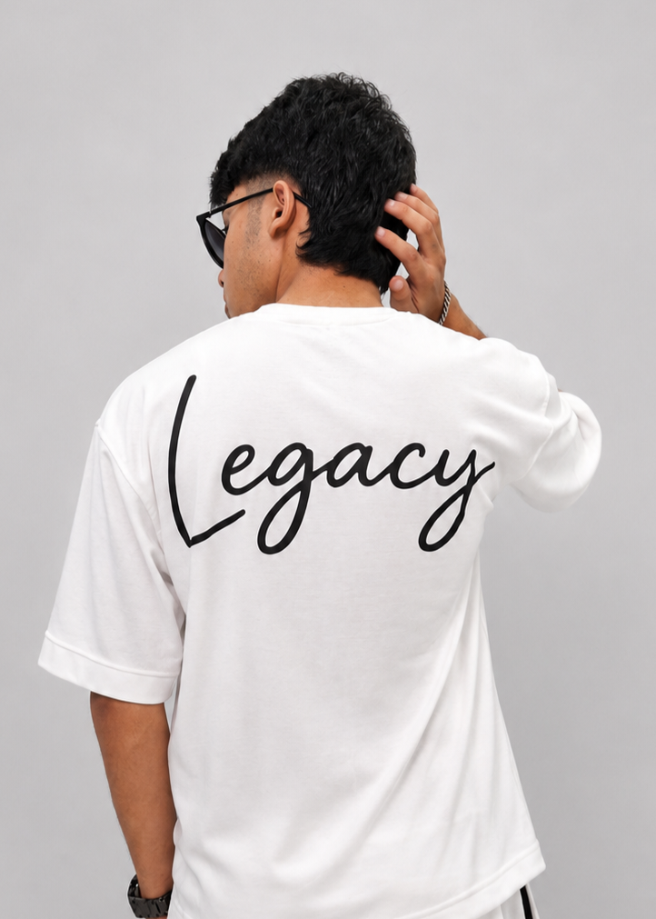 Legacy Essential Drop Shoulder Tee – White